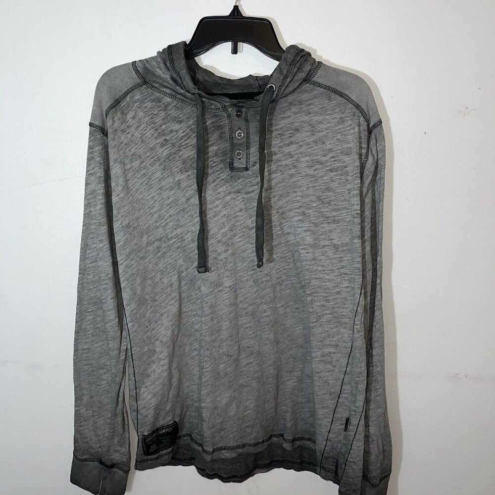 Dream Supply by ZIMEGO pullover shirt 2 tone gray Long Sleeve Sz L